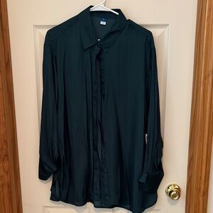 Women’s Silky Dark Green Shirt